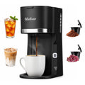 Bluebow Single Serve Coffee Maker, 6-12oz Brew Size for K Cup Pod & Ground Coffee& Tea, Fast Brew One Cup Small Coffee Machine  for Home and Travel, Black
