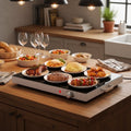 CONCETTA Electric Warming Tray, Food Warmers, Adjustable Temperature Control Buffet Server & Hot Plate with Easy-Clean Glass Top, Chafing Dish for Parties, Buffets, Christmas Holiday Gatherings