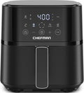 Chefman 4 Qt Compact Digital Touch Air Fryer w/ Hi-Fry & Shake Reminder - Black
