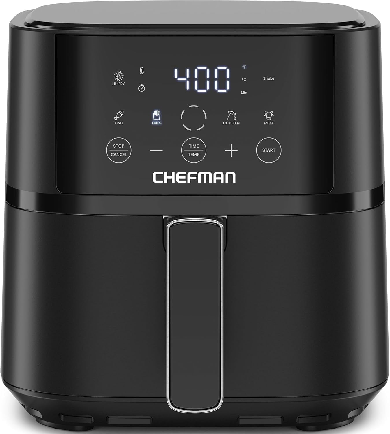 Chefman 4 Qt Compact Digital Touch Air Fryer w/ Hi-Fry & Shake Reminder - Black