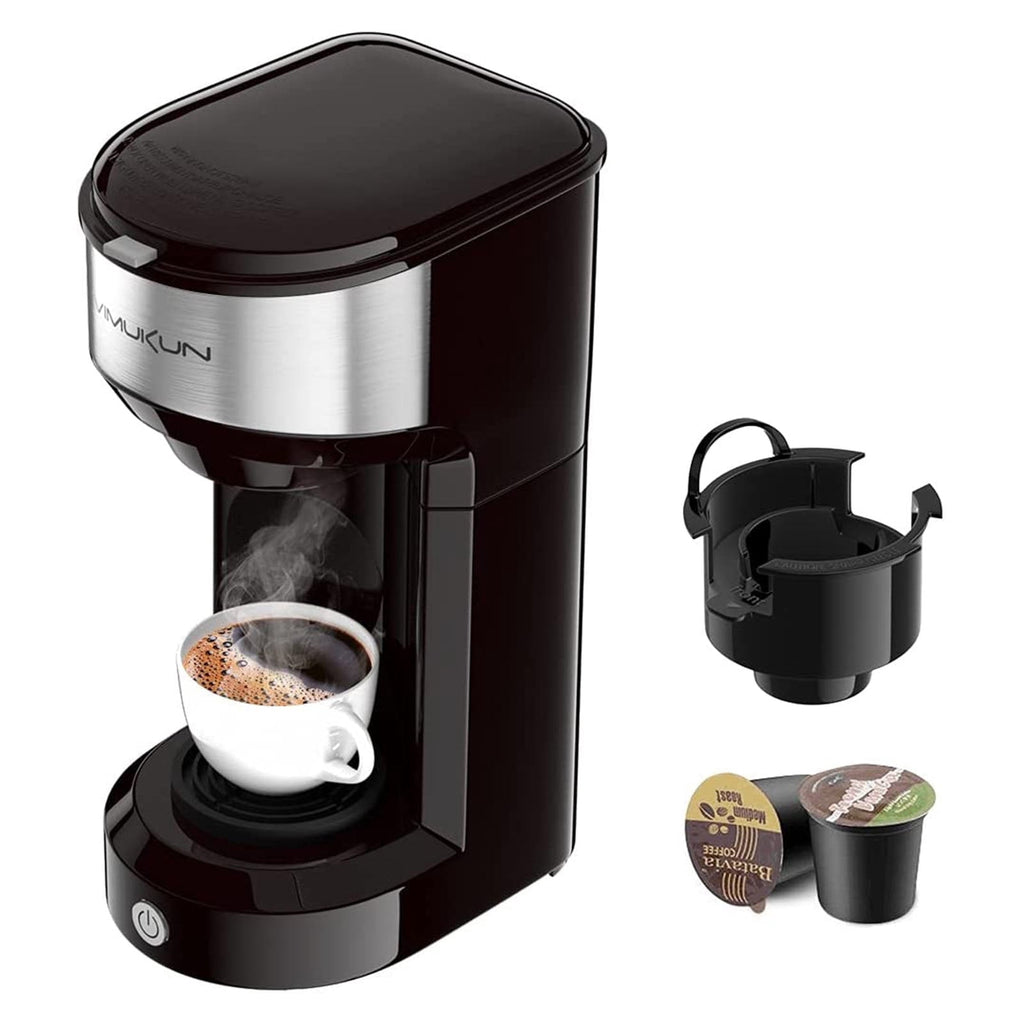 Pastry Reside 2 in 1 Single Serve Coffee Maker for K-Cup Pod & Ground Coffee,Capsule Coffee Machine 6-14oz,Fast Brewing,Compact Small Coffee Brewer for Home Office Travel Dorm RV - Single Serve Coffee Maker