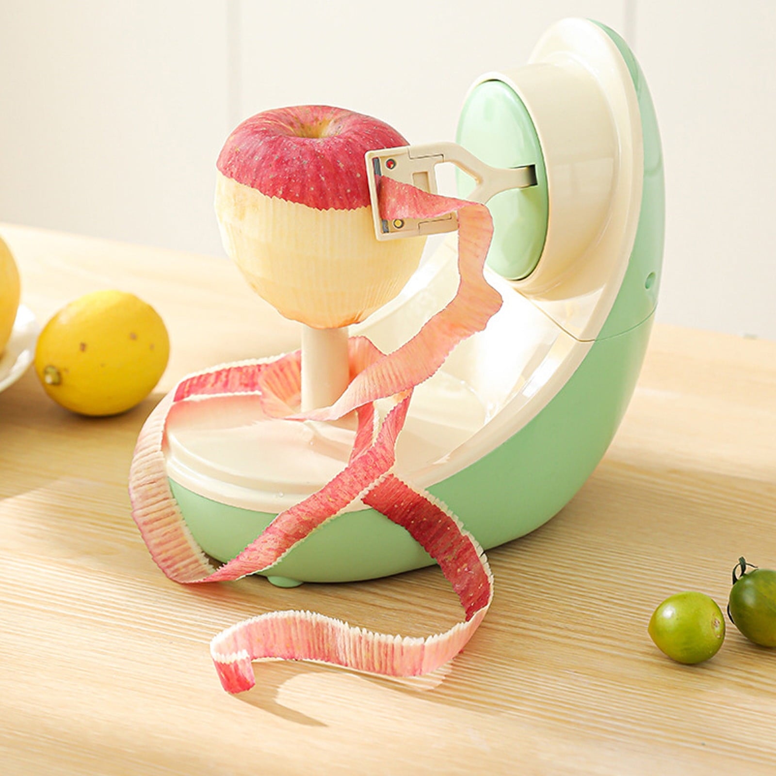 FHBVT Automatic Electric Fruit Peeler Rechargeable Vegetable Skin Remover USB Charging Waterproof Kitchen Tool Apple Potato Cutter Smart Peeling Machine For Home Cooking Food Preparation