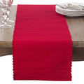 Fennco Styles Classic Everyday Ribbed Cotton Table Runner 13" W x 108" L - Red Table Cover for Home, Dining Room, Holiday, Wedding, Christmas and Special Occasion