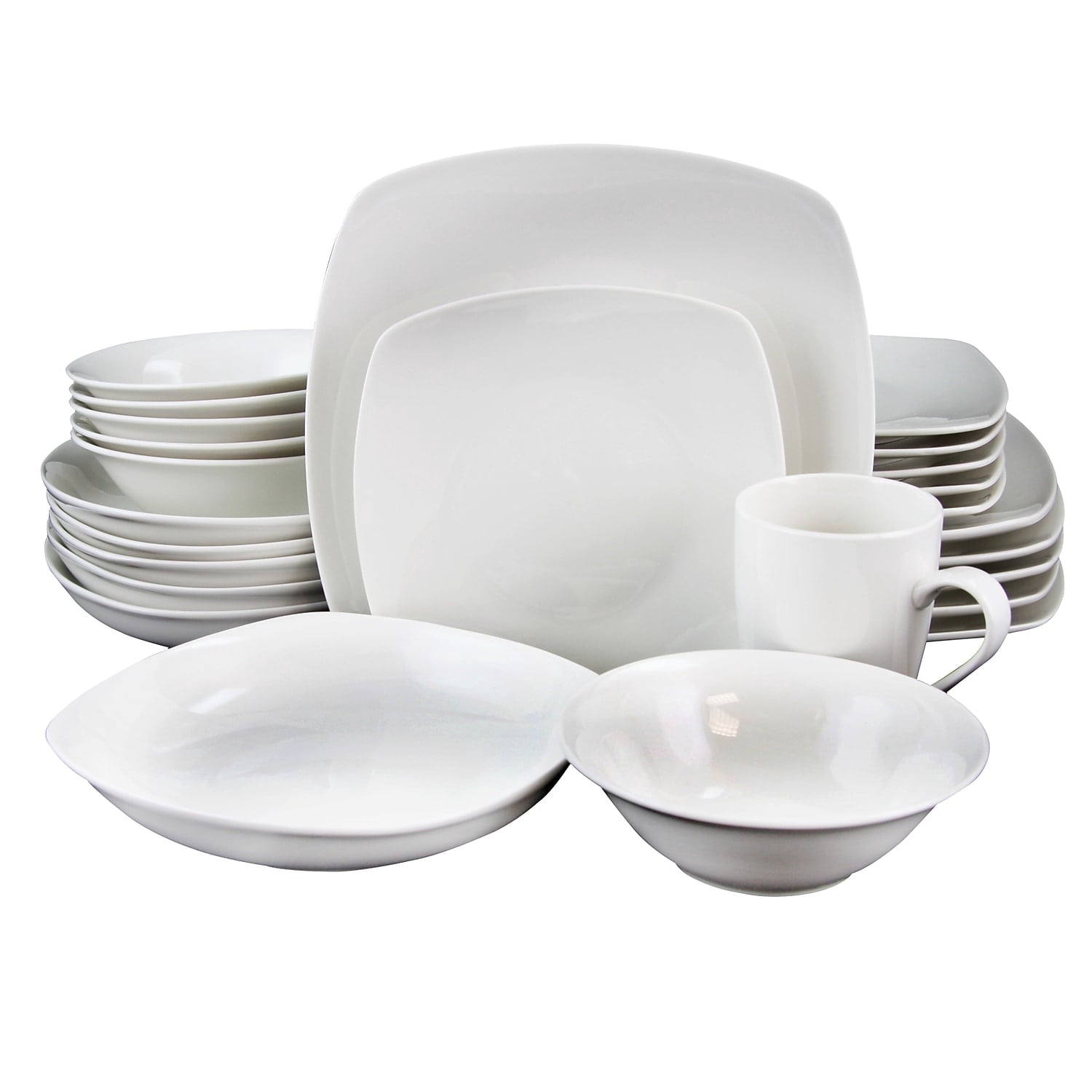 Gibson Hagen 30 Piece Porcelain Dinnerware White Set