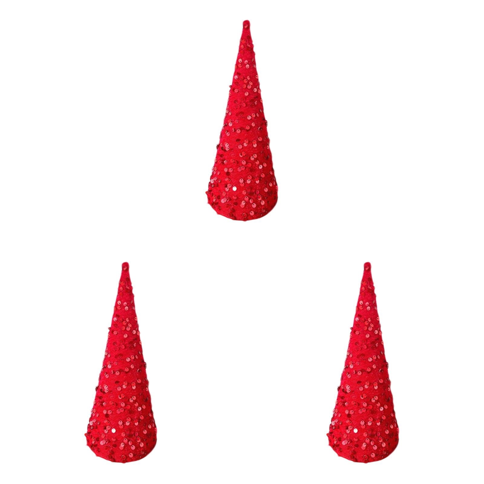 Pastry Reside Cone Tree Decorations,Velvet Sequin Christmas Trees Set for Tabletop Centerpiece, Holiday Tiered Tray Farmhouse Decor for Home, Entryway, Kitchen, Shelf, Party & Seasonal Displays - Kitchenware