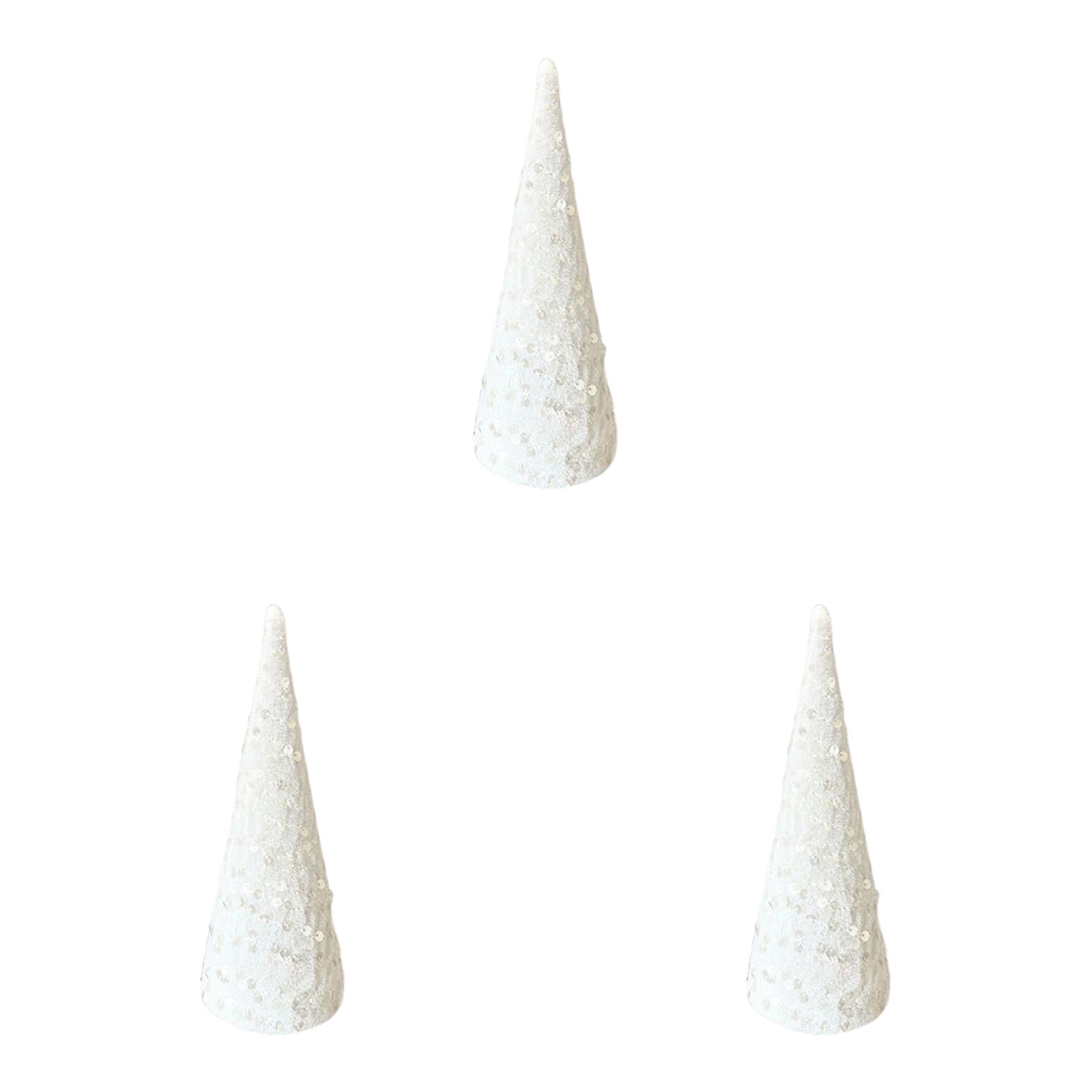 Pastry Reside Cone Tree Decorations,Velvet Sequin Christmas Trees Set for Tabletop Centerpiece, Holiday Tiered Tray Farmhouse Decor for Home, Entryway, Kitchen, Shelf, Party & Seasonal Displays - Kitchenware