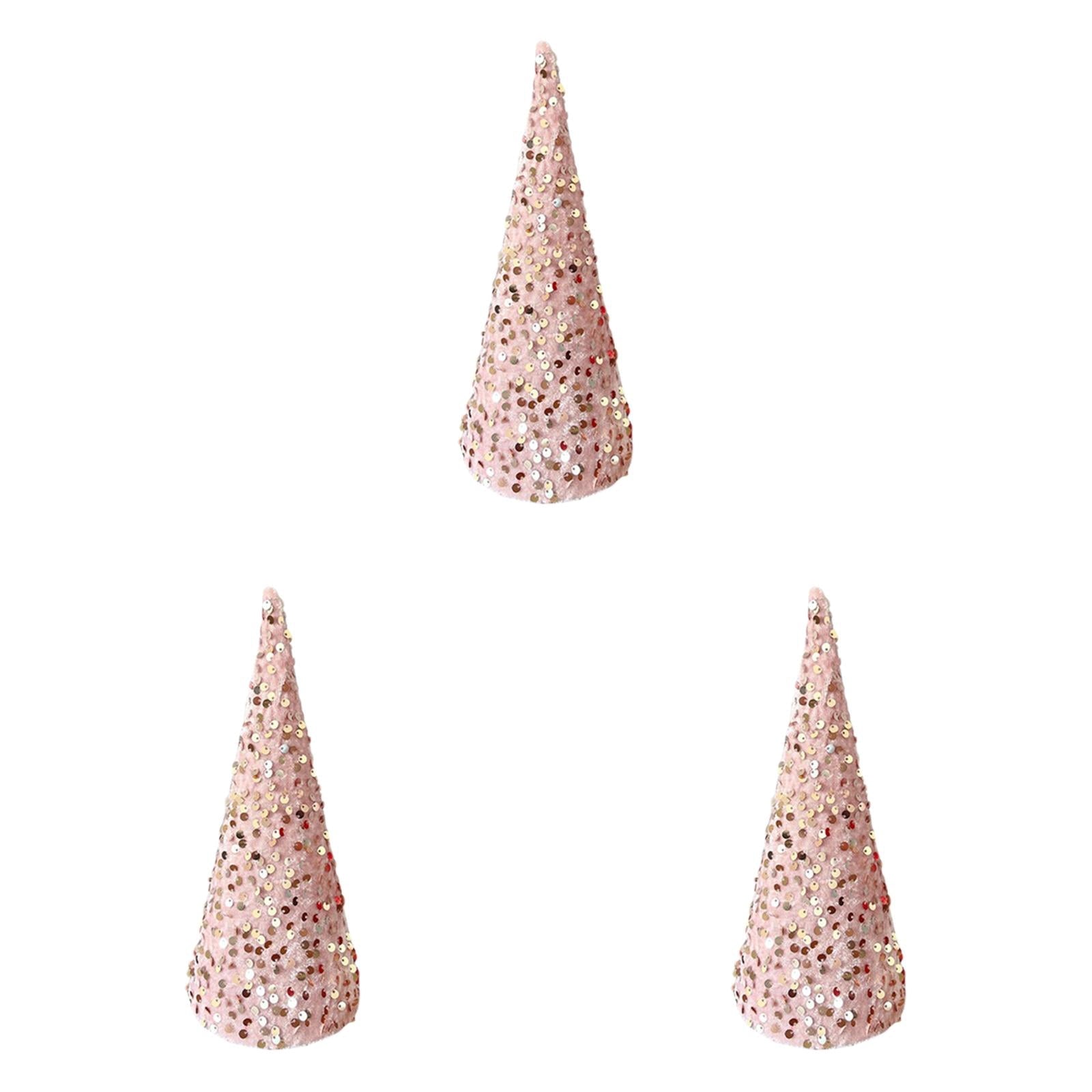 Pastry Reside Cone Tree Decorations,Velvet Sequin Christmas Trees Set for Tabletop Centerpiece, Holiday Tiered Tray Farmhouse Decor for Home, Entryway, Kitchen, Shelf, Party & Seasonal Displays - Kitchenware