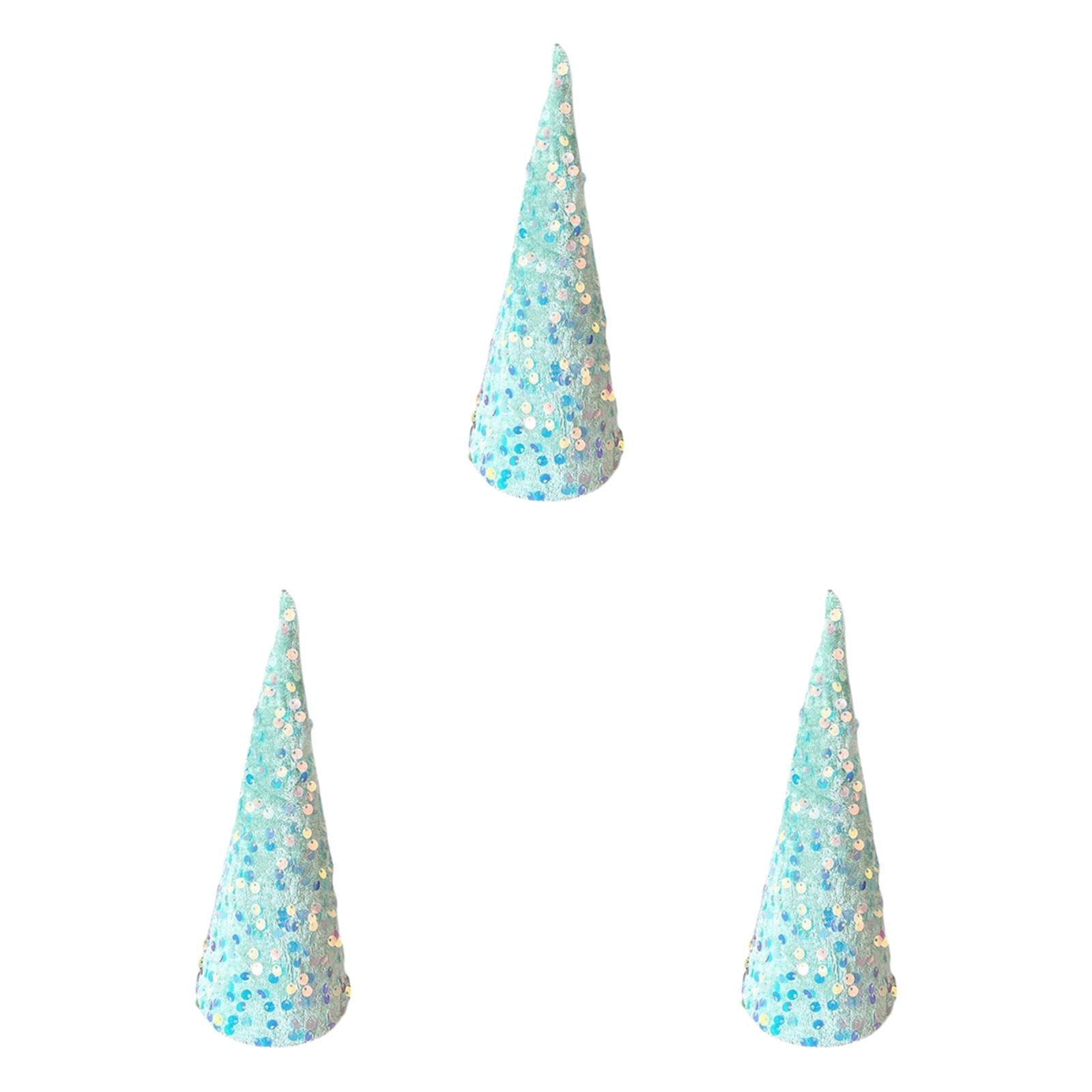 Pastry Reside Cone Tree Decorations,Velvet Sequin Christmas Trees Set for Tabletop Centerpiece, Holiday Tiered Tray Farmhouse Decor for Home, Entryway, Kitchen, Shelf, Party & Seasonal Displays - Kitchenware
