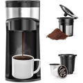 Jesslyn 2-in-1 Single Serve Coffee Maker, Compatible with K-Pods & Grounds, Fast Brew, Compact Design, 6-12oz