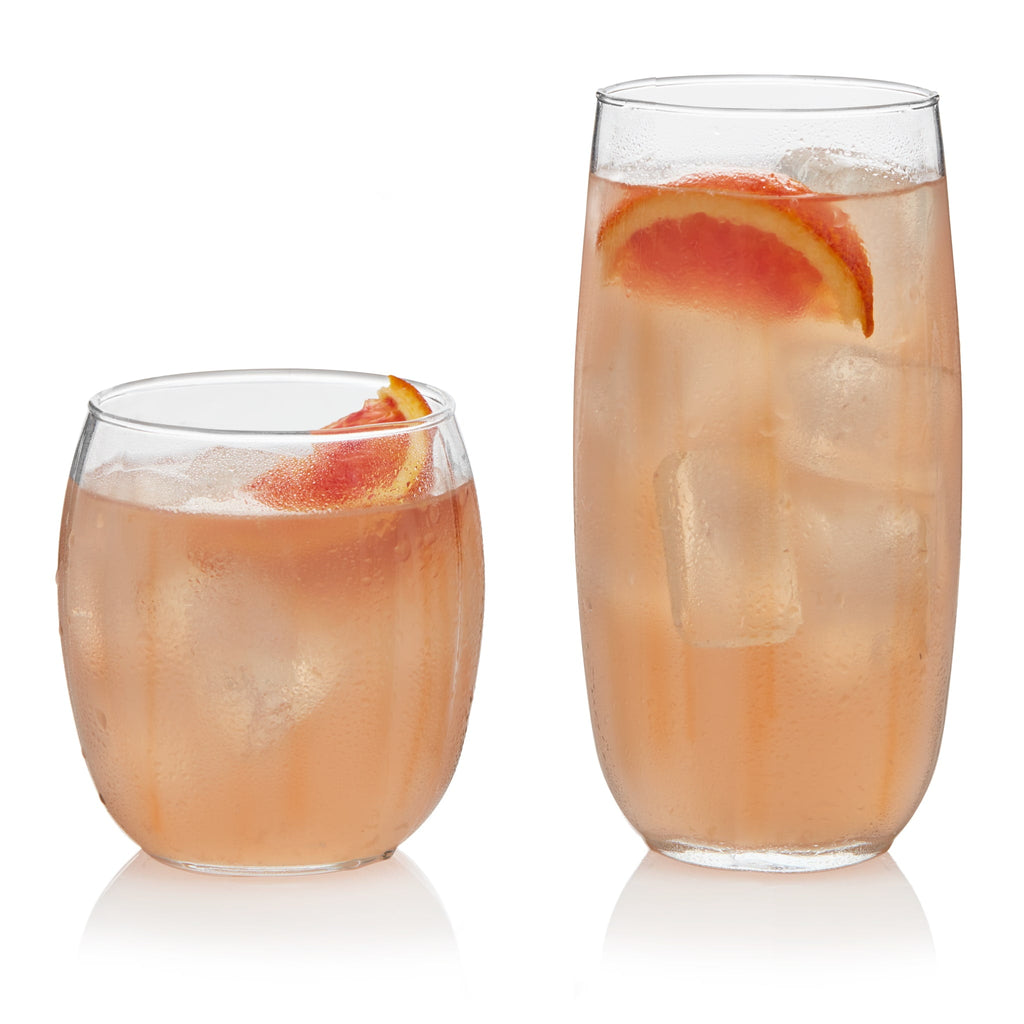Libbey Samba Tumbler and Rocks Glasses Set of 16, All Purpose Everyday Drinking Glasses Set, Dishwasher Safe Kitchen Glassware Set for Holidays Events