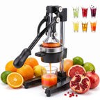 M Buder Manual Juicer, 304 Stainless Steel Hand Juicer Squeezer Easy Juicing, Fruit Squeezer Ergonomic & Easy to Clean Manual Citrus Juicer, Black