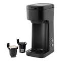 Mainstays Black Matte Dual Brew Coffee Maker, Single Serve, Auto Shutoff, 14 oz Reservoir