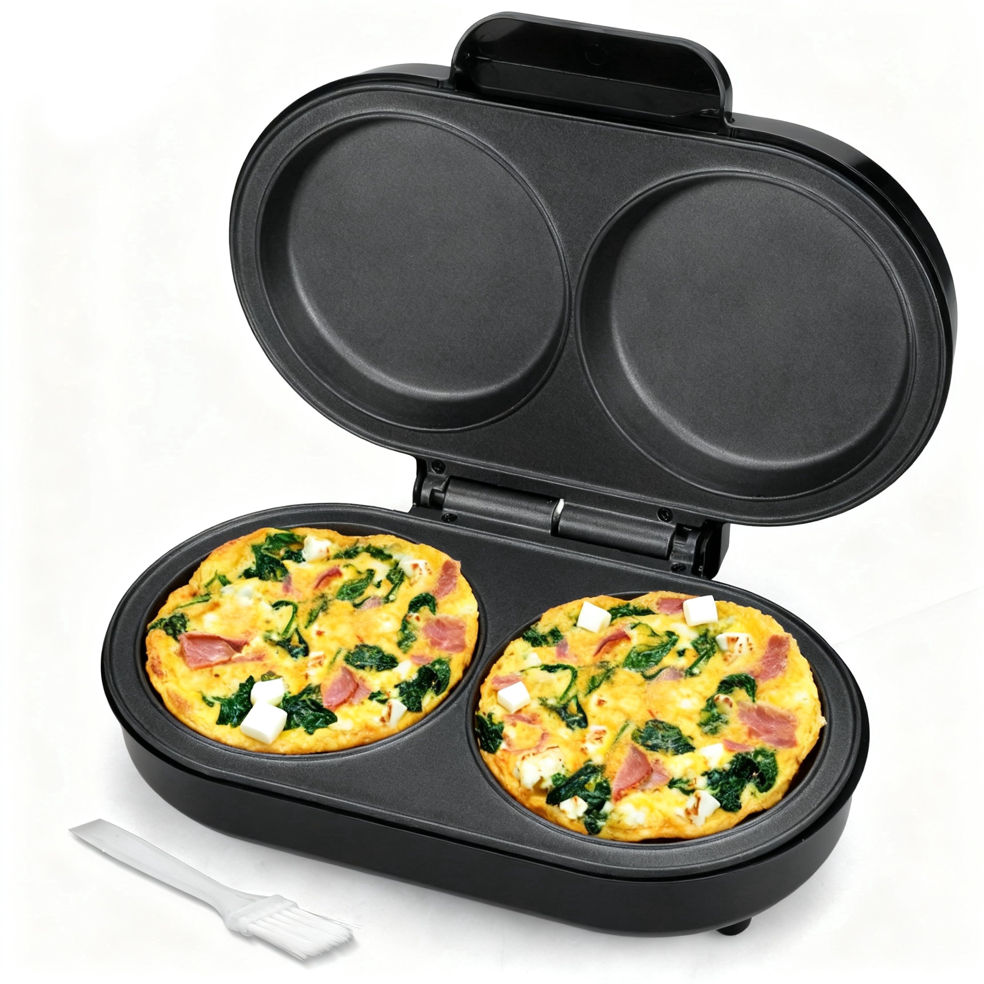 Mailand 2 x 4.75” Omelette Maker Electric, Omelette Pan Nonstick, Egg Bite Maker, 850W, Stainless steel