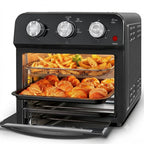 Plum Chef 13-Quart Compact Air Fryer Toaster Oven, 2-Layer Efficient Cooking, Space-Saving Countertop Oven for Dorms, Apartments & Small Families, 1300W, Black