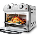 Plum Chef 13QT Air Fryer Toaster Oven Combo, Compact Stainless Steel Countertop Oven for 1-3 People, 1500W with Oil-Free Cooking, Easy to Clean, Space Saving, Sliver