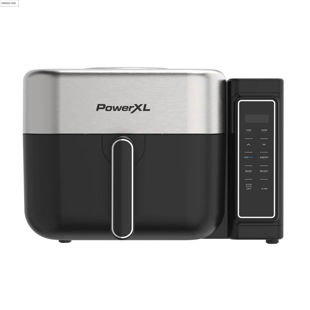 PowerXL 6.3 Quart AirMax Air Fryer Oven with Four Presets and Compact Two-Tier Design, 450F Maximum Temperature, No Preheat Needed