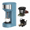 Single Serve Coffee Maker for K Pod, 2-in-1 Coffee Maker Single Serve & Ground Coffee Brewer, Quick Brew 6 to 14oz Brew size Carefree Auto Shut-off Small Coffee Machine for Apartment