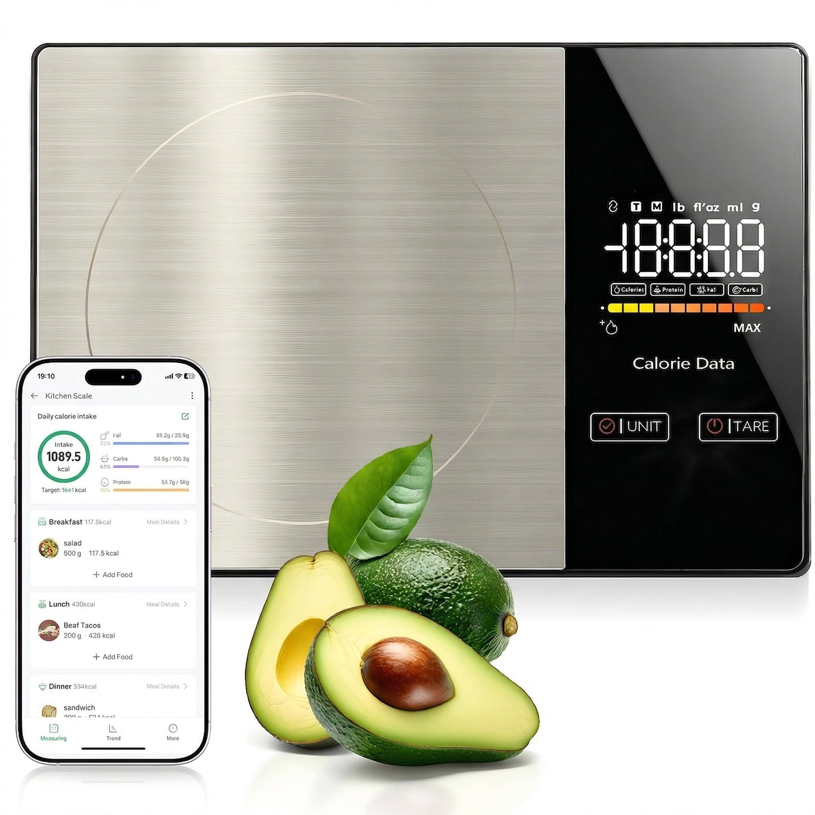 Smart Food Scale with Nutritional Calculator App, Digital Kitchen Food Scale 11lb, Calorie Scale for Weight Loss and Meal Prep with Tare Function