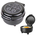 Hyvance Smart Fried Egg Cooker, Automatic Fried Egg Maker for 6 Features like Sunny Side Up, Over Easy, Fully Cooked & More. Auto Power Off, Alarm, Round Shape, Non Stick Coating (Black)