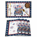 Table Placemats Set of 4,250th Anniversary Retro Truck Non-Slip Kitchen Dining Tables Place Mat,Independence Day Patriotic Washable Table Mats for Home Dinner Holiday Party Banquet