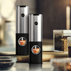 Electric Salt and Pepper Grinder Set, OGEDNAC Automatic Electronic Spice Mill Shakers with USB Rechargeable, LED Light, Adjustable Coarseness, One Hand Operated, Stainless Steel