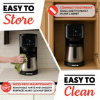 Gourmia 2-in-1 Coffee Maker, Single Serve Pod + 12 Cup Drip, K-Cup Compatible, Black