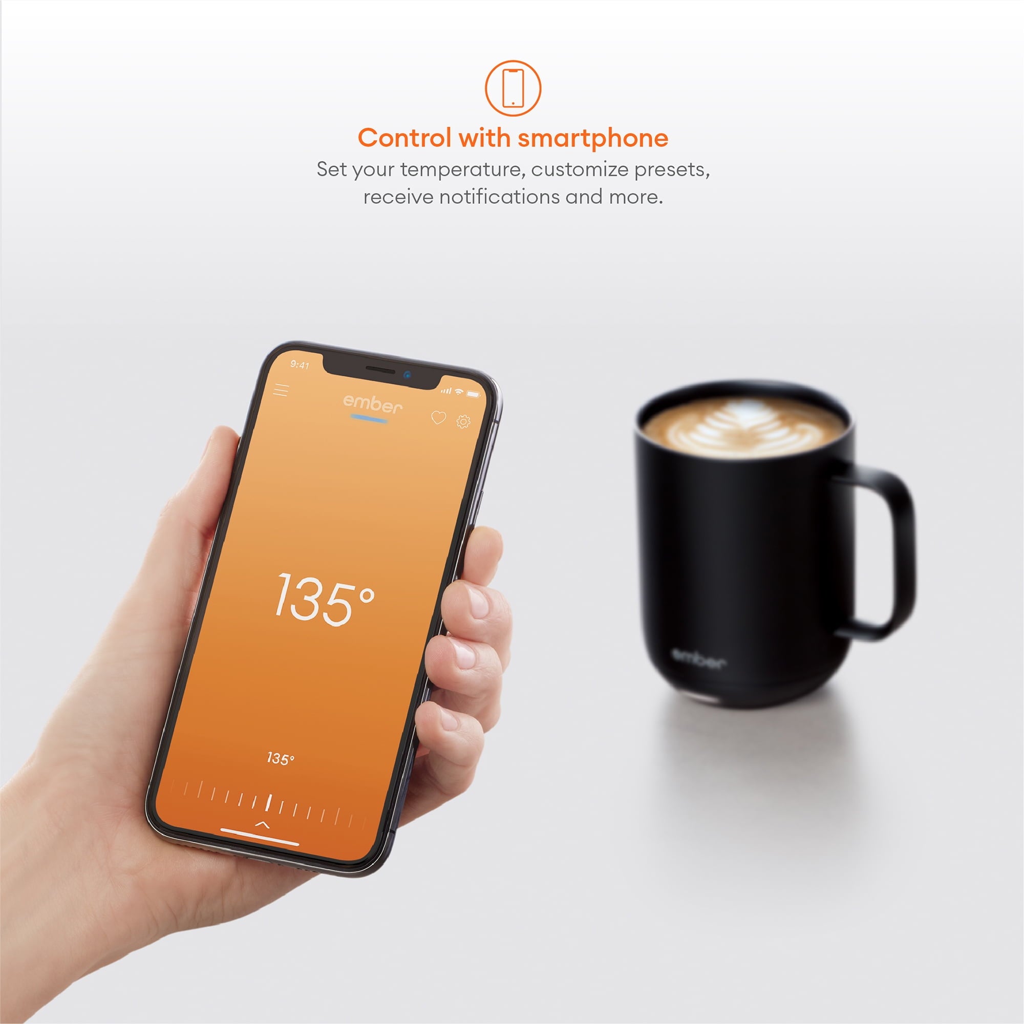 Ember Temperature Control Smart Mug 2, 14 oz, Black, Up To 1.5-hr Battery Life - App Controlled Heated Coffee/Tea Mug - Improved Design