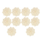 Arcticwind 10-Pack Gold Furonghua PVC Placemats 15 inch Table Place Mats Bulk Decorative Washable and Wipeable Kitchen Place Mat for Table Settings Holiday Wedding Dinner Table Decoration Mat