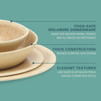 Gibson Home Casper Court 16-Piece Melamine Dinnerware Set – Reactive Glaze Look - Service for - Beige