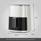 EDX Air Fryer,6 Qt Compact & Large with 400F for Crispy, Electric Multifunctional Cooker with Digital LED, Beige