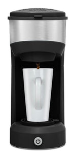 Compact Single Serve Coffee Maker - Brews and Ground Coffee, 6-14oz Reservoir, Space-Saving Design for Home or Office - Perfect for Small Kitchens