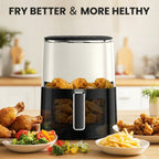 EDX Air Fryer,6 Qt Compact & Large with 400F for Crispy, Electric Multifunctional Cooker with Digital LED, Beige