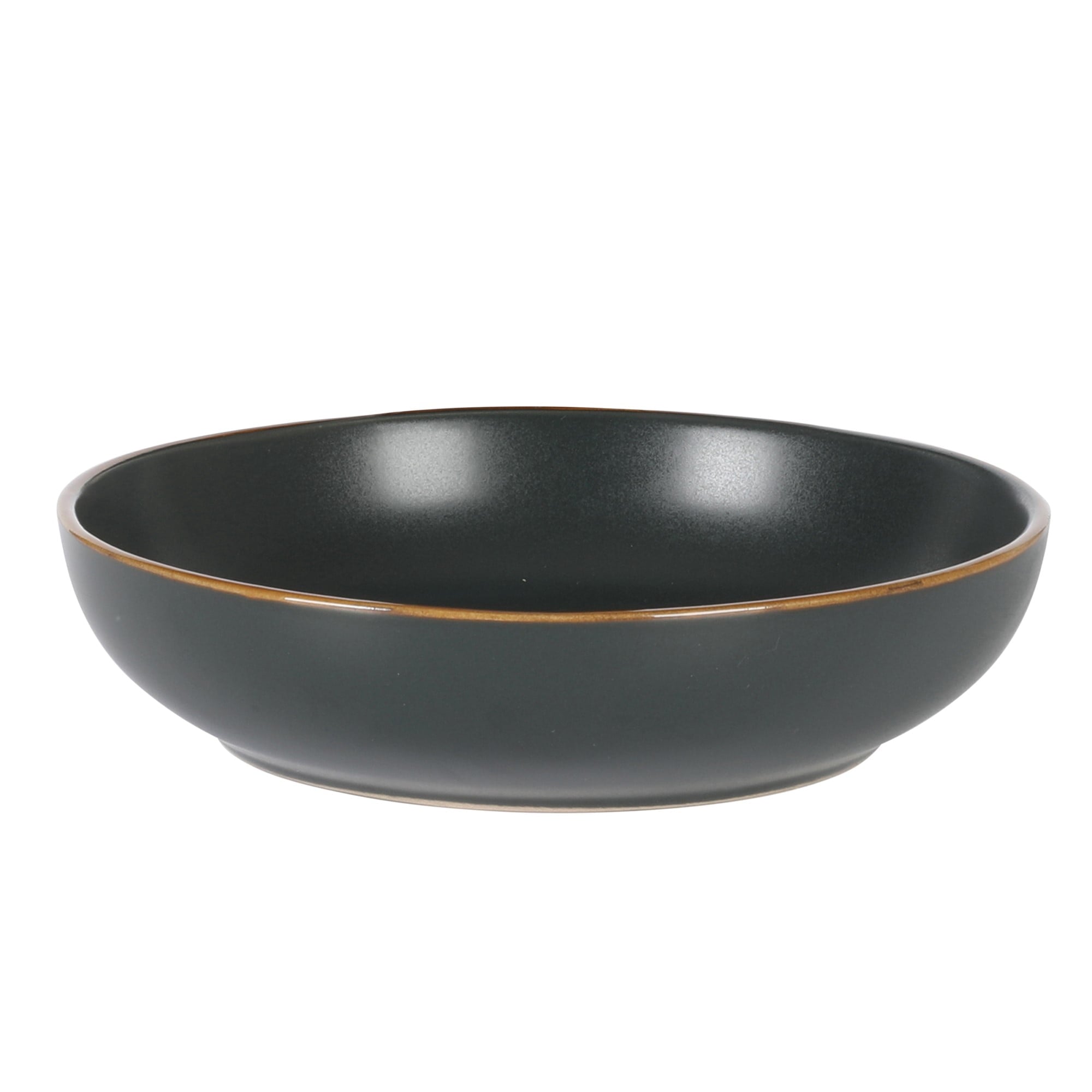 Gibson Home Hazeltine 16 Piece Plates and Bowls Dishes Stoneware Ceramic Dinnerware Set - Black