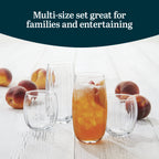 Libbey Samba Tumbler and Rocks Glasses Set of 16, All Purpose Everyday Drinking Glasses Set, Dishwasher Safe Kitchen Glassware Set for Holidays Events