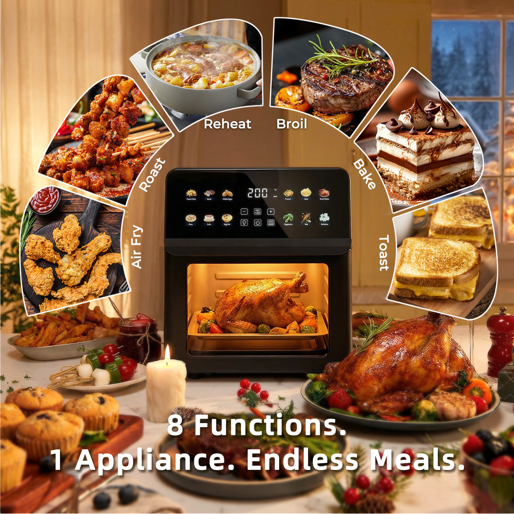 Rocyis Air Fryer Convection Oven with 12-in-1 Multi Function, Visible Window and Touchscreen