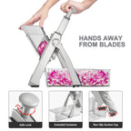 ONCE FOR ALL 5-in-1 Vegetable Slicer with Container - Adjustable Mandoline Chopper, Slicer, Dicer, Grater for Kitchen, Stainless Steel with 0.1-8mm Thickness & Dishwasher Safe Food Prep Tool