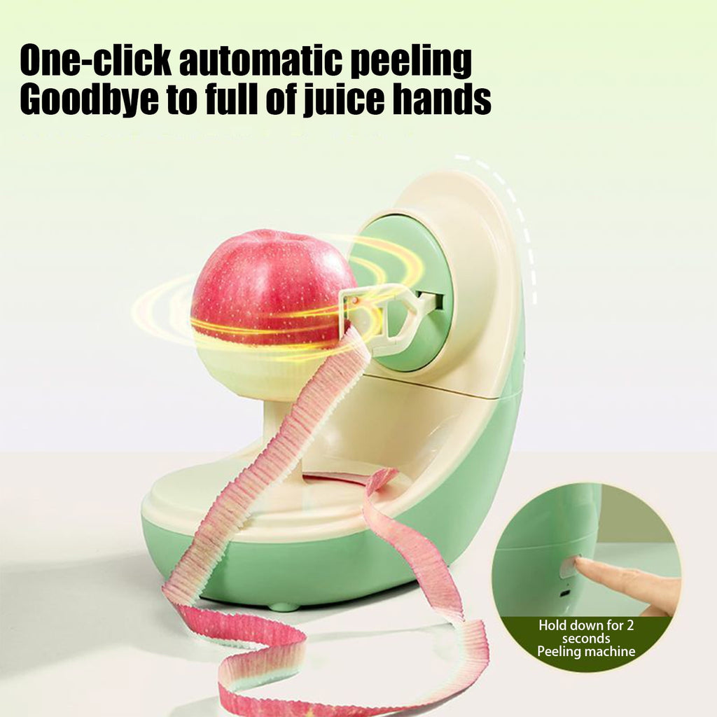FHBVT Automatic Electric Fruit Peeler Rechargeable Vegetable Skin Remover USB Charging Waterproof Kitchen Tool Apple Potato Cutter Smart Peeling Machine For Home Cooking Food Preparation