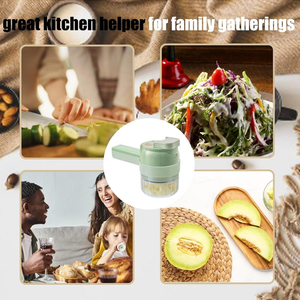 4 in 1 Vegetable Chopper Electric, Handheld Choppers, Smart Kitchen Appliances for Pepper, Garlic, Onion, Celery & Meat