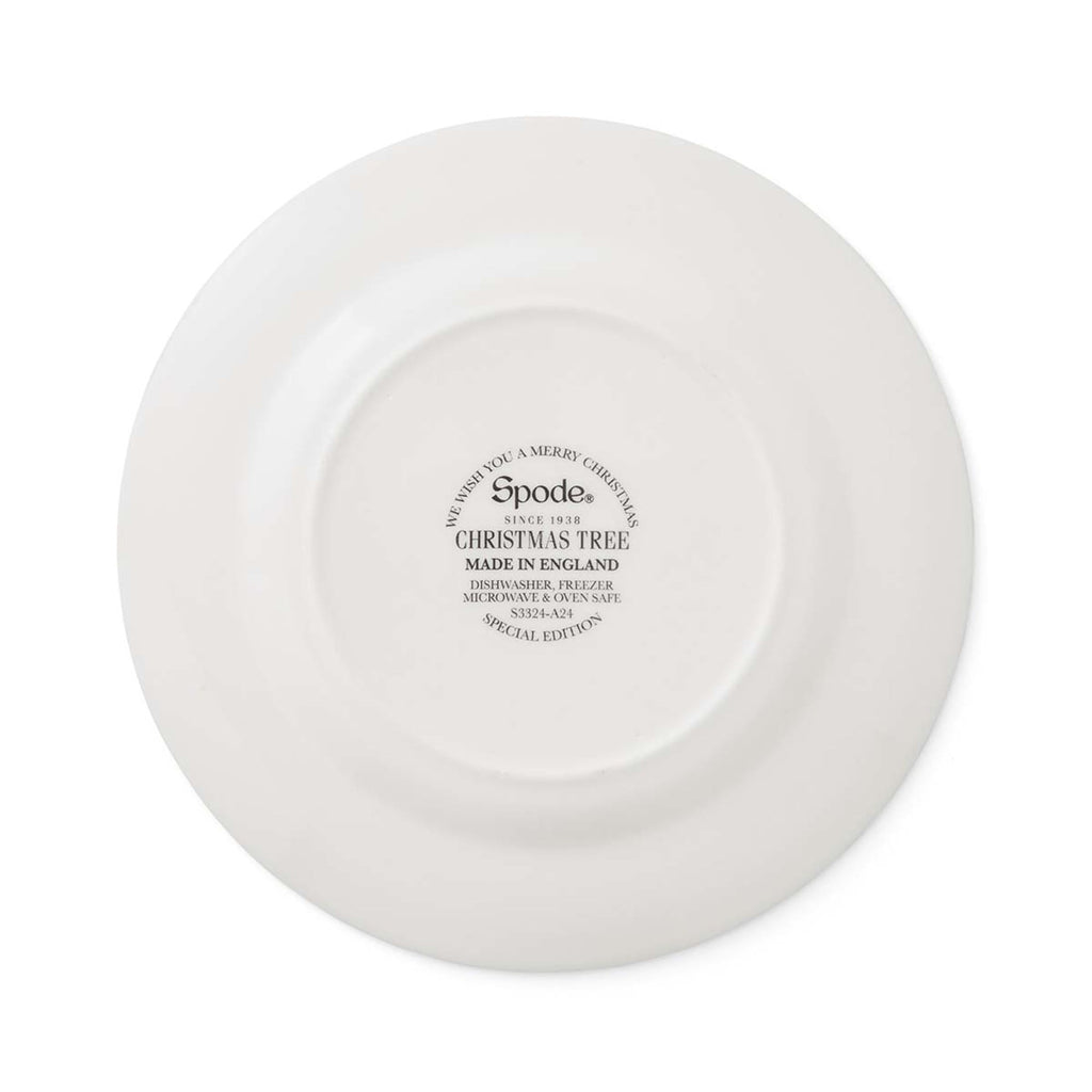 Spode Christmas Tree 8 Inch Salad Plates, Set of 4 - Holiday Earthenware Tableware Gift, Festive Small Dinner Plate for Sides, Appetizers, Starters - Made in England, Dishwasher, Oven, Microwave Safe