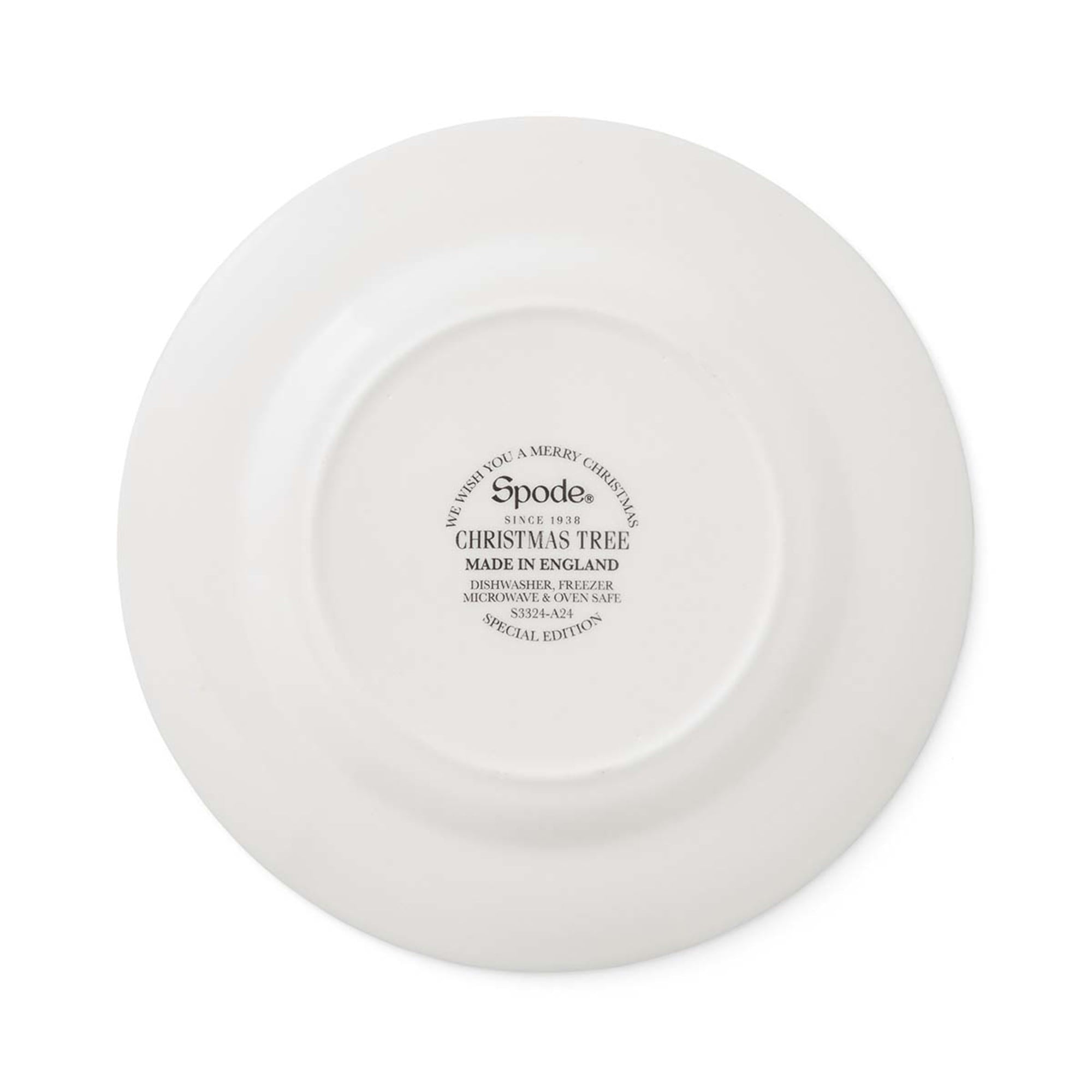 Spode Christmas Tree 8 Inch Salad Plates, Set of 4 - Holiday Earthenware Tableware Gift, Festive Small Dinner Plate for Sides, Appetizers, Starters - Made in England, Dishwasher, Oven, Microwave Safe