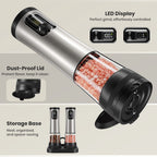 Moreblue Electric Salt and Pepper Grinder Set, Automatic Rechargeable Salt and Pepper Mill with LED Display, Salt Pepper Shaker Electric with 5 Adjustable Coarseness