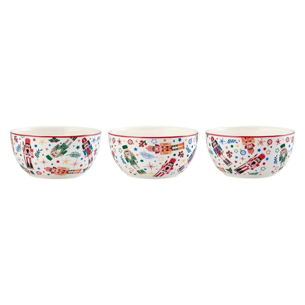 Bico Christmas Soldier Ceramic Holiday Cereal Bowls Set of 4, 26oz, for Pasta, Salad, Cereal, Soup & Microwave & Dishwasher Safe, Scratch Resistant