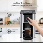 SIFENE 3-in-1 Single Serve Coffee Maker, Compatible with K Cup Capsules & Grounds, Tea Maker, 6-10 Oz Brew Sizes, 50 Oz Removable Reservoir, Fast Brew, Compact Design, 120V 1150W, Black