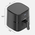 Chefman 4 Qt Compact Digital Touch Air Fryer w/ Hi-Fry & Shake Reminder - Black