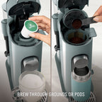 Ninja Pods & Grounds Specialty Single-Serve Coffee Maker, K-Cup Pod Compatible, Built-In Milk Frother, PB051SG, Sage Green
