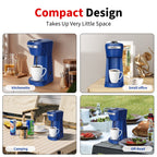 Kuhitley 2 in 1 Single Serve Coffee Maker for K-Cup Pods & Ground Coffee,Capsule Coffee Machine,Instant Coffee Maker One Cup 6-14oz Brew Size Compact for Home Office Travel Dorm RV