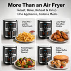 Asoricing Air Fryer, Compact Airfryer for Quick & Easy Meals in Minutes, Touchscreen Controls, Nonstick, 1500W, 9L, Black