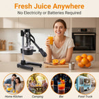 M Buder Manual Juicer, 304 Stainless Steel Hand Juicer Squeezer Easy Juicing, Fruit Squeezer Ergonomic & Easy to Clean Manual Citrus Juicer, Black