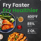 Chefman 2 Qt Compact Air Fryer w/ Digital Display and Shake Reminder - Black