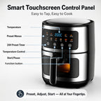 Asoricing Air Fryer, Compact Airfryer for Quick & Easy Meals in Minutes, Touchscreen Controls, Nonstick, 1500W, 9L, Black